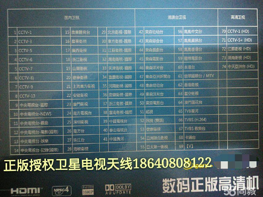 2o17中九卫星最新参数